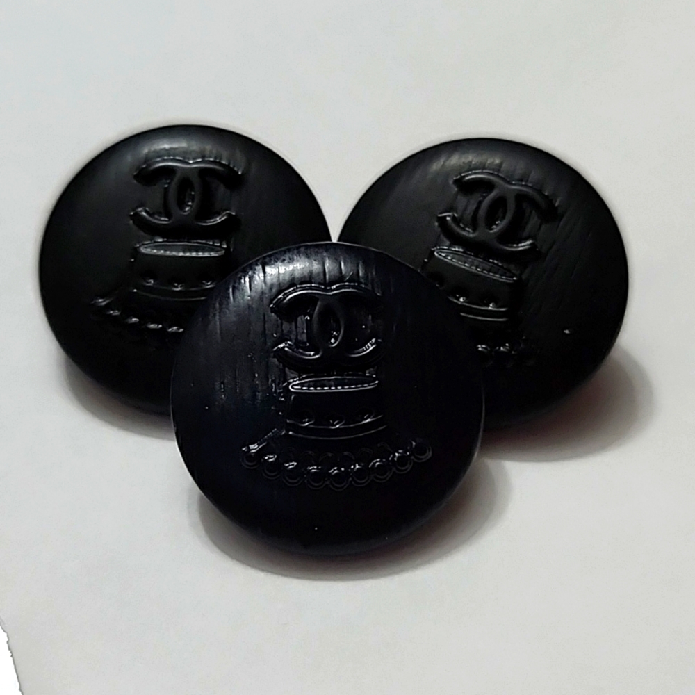 Chanel Button Set - Set of 3 Matte Resin Buttons